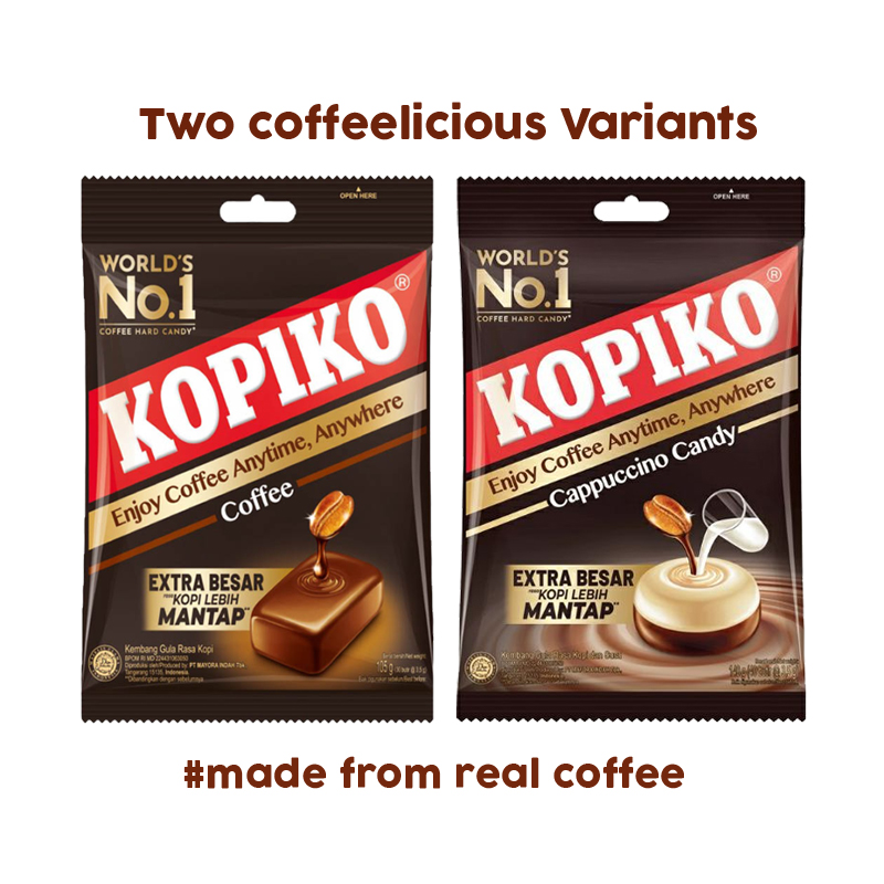 KOPIKO Cappuccino Candy Extra Big Size 175g ( 50 pcs x 3.5g) Halal