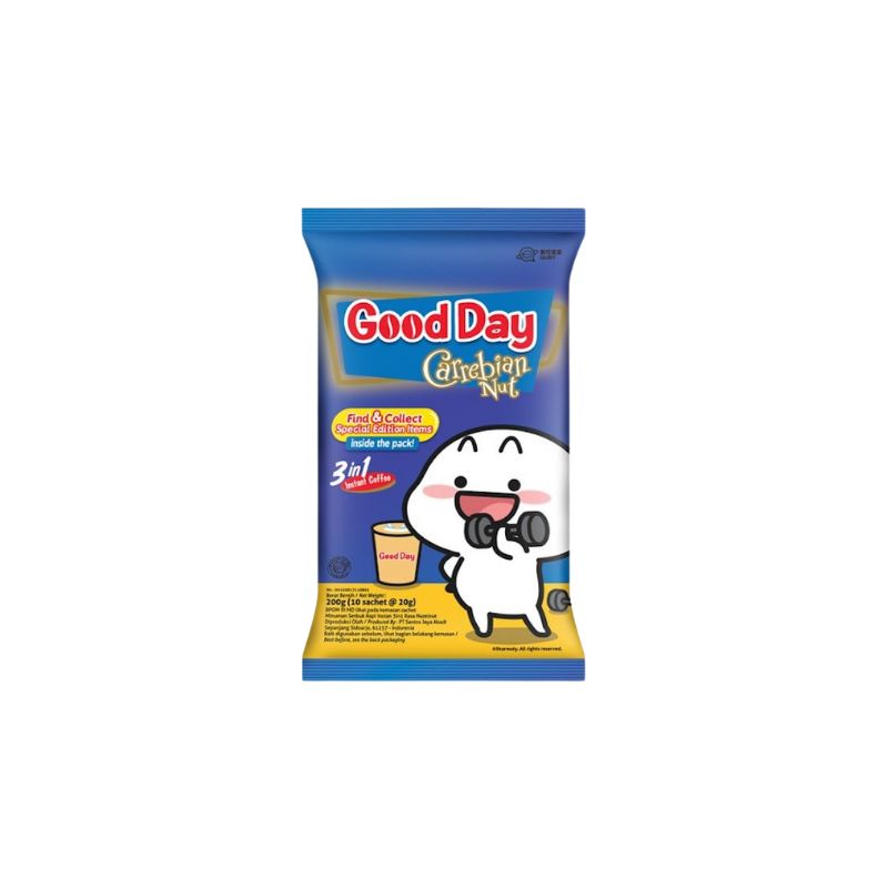 GOOD DAY Carribean Nut 3 in 1 Instant Coffee (10x20g) Halal